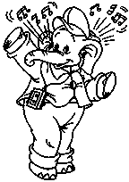 coloriage elephant ecoutant de la musique